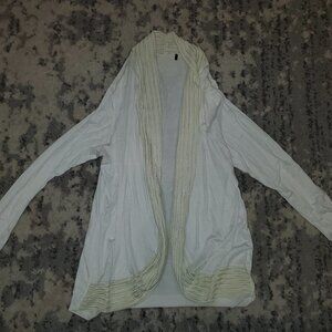 Ivory Open Front Long Sleeve Cardigan Size